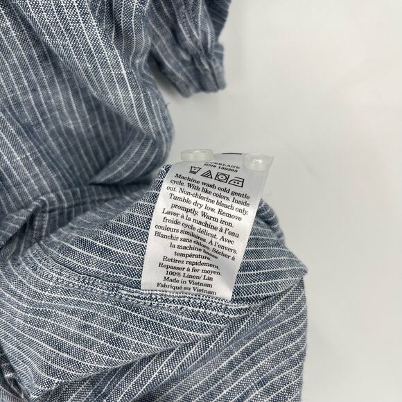 Everlane The Linen Short Sleeve Standard Fit Shirt Blue Size XXL NWT - Picture 3 of 5